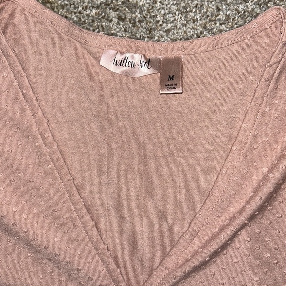 Willow & Root Swiss Dot V-Neck Blouse - Picture 7 of 7